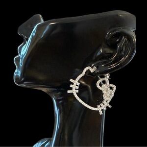 💎New💎Hello Kitty Rhinestone Hoop Earrings